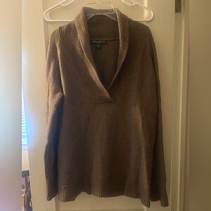 Eddie Bauer Brown Shawl Collar Sweater